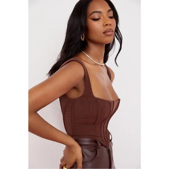 NEW House of CB Ninetta Top Chocolate Brown XS - Picture 5 of 17